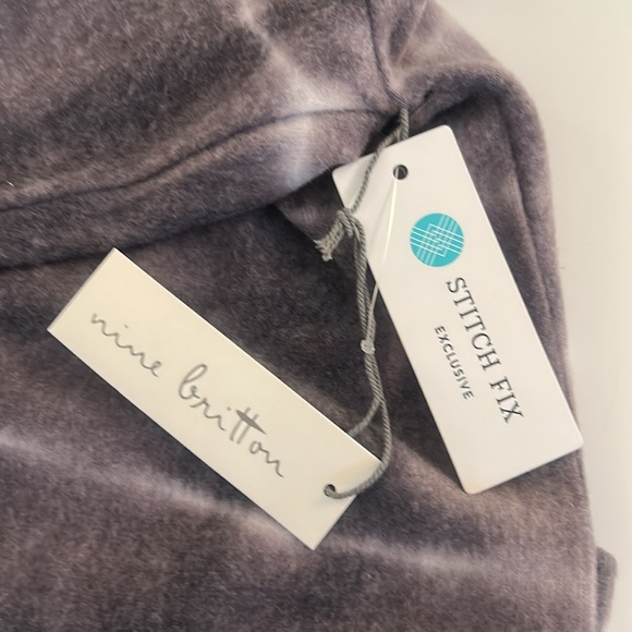 Mine Britton Gray Tie Dye Super Soft Crew Neck Long Sleeve Sweater Size XL New! - Picture 6 of 7